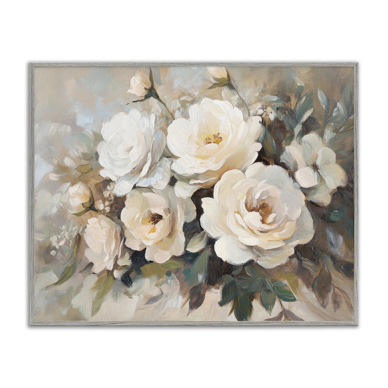 Stupell Industries Blushing Cream Bouquet Framed Giclee Wall Art Design by Petal Prints Design